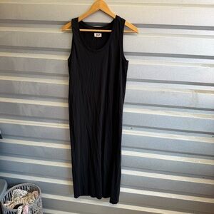 Pact cotton side slit midi tank dress